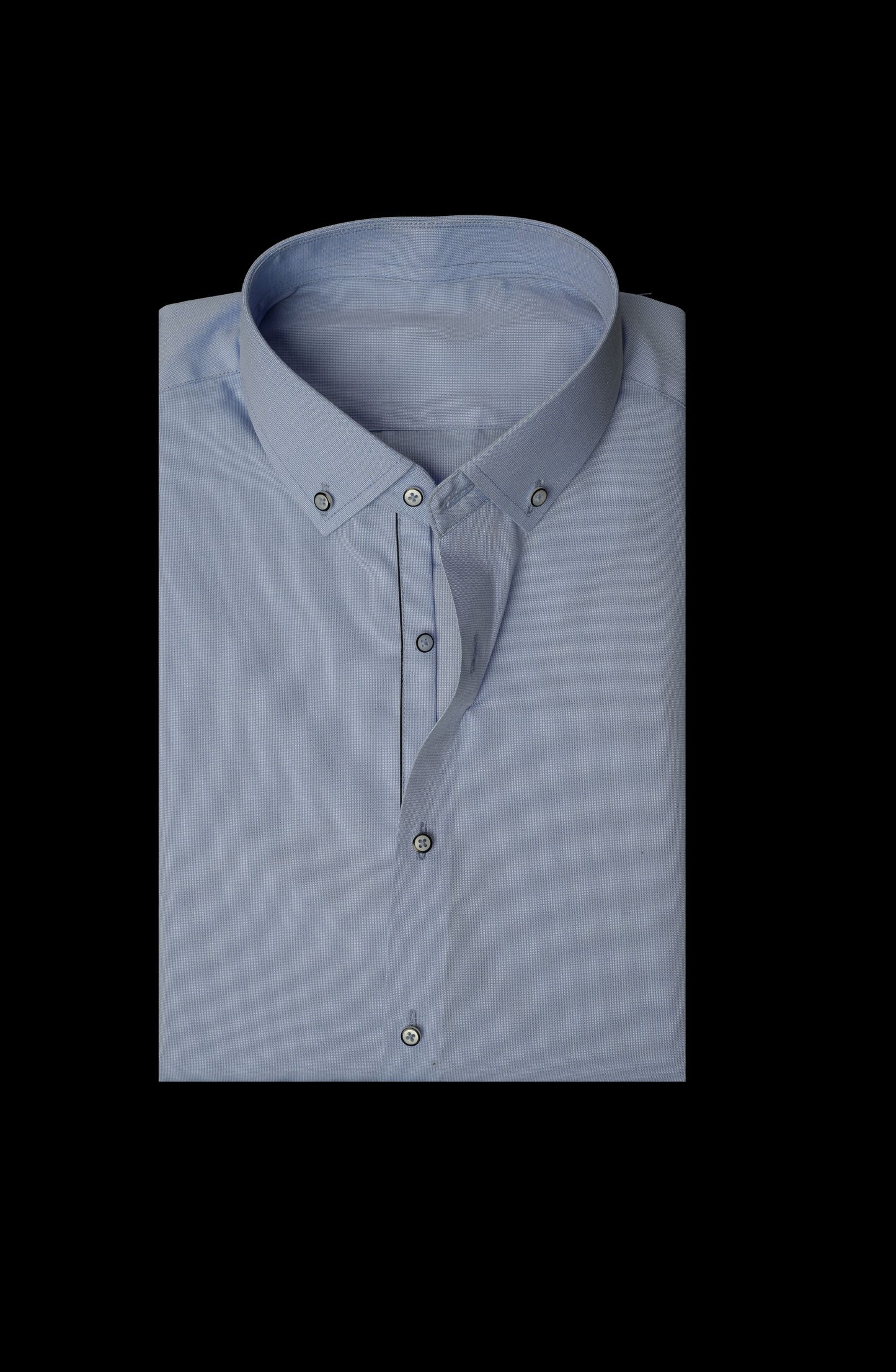 Sky Blue Self Textured Cotton Shirt