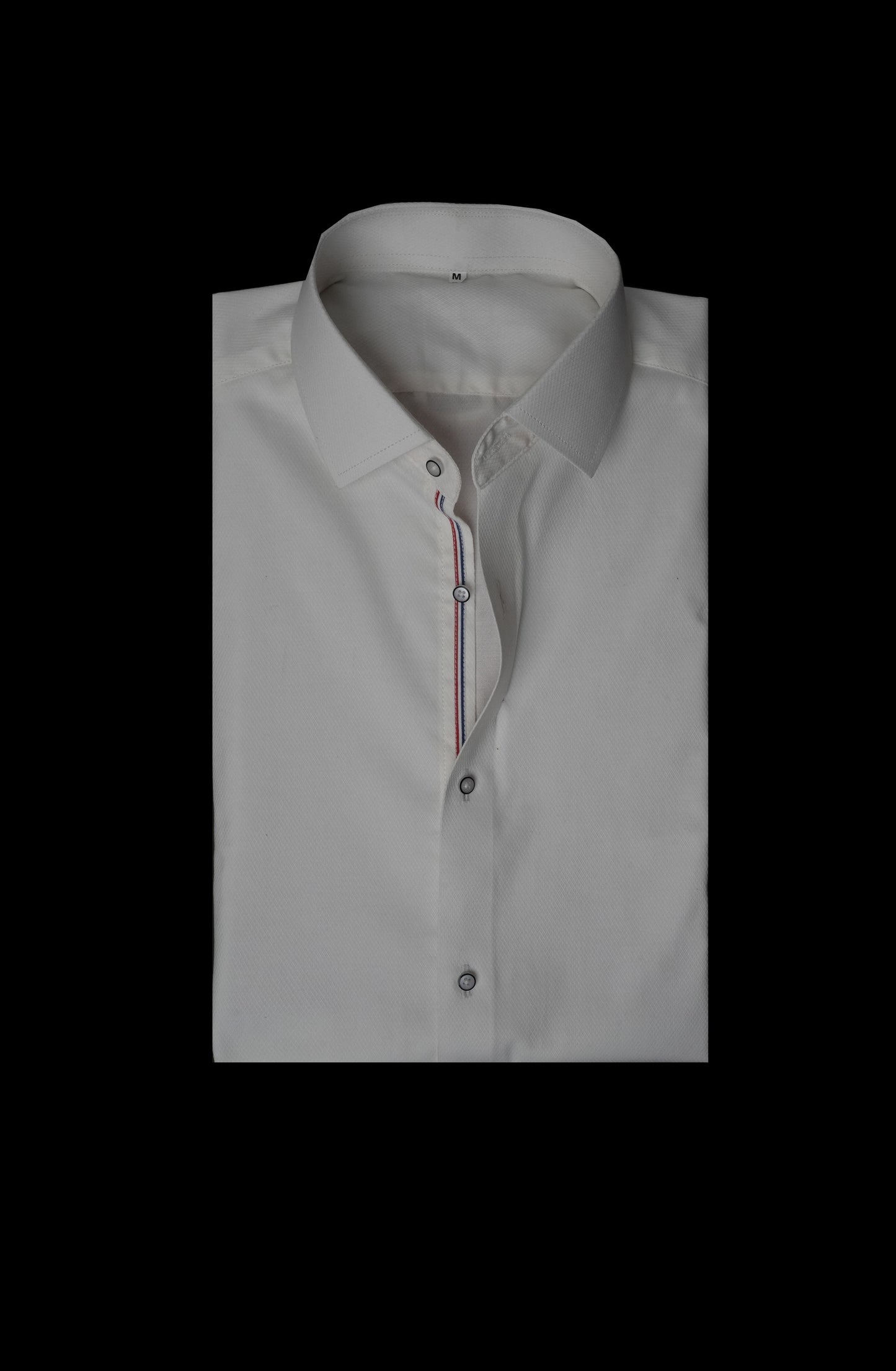 Snow White Diamond Textured Ribbon Contrast Shirt