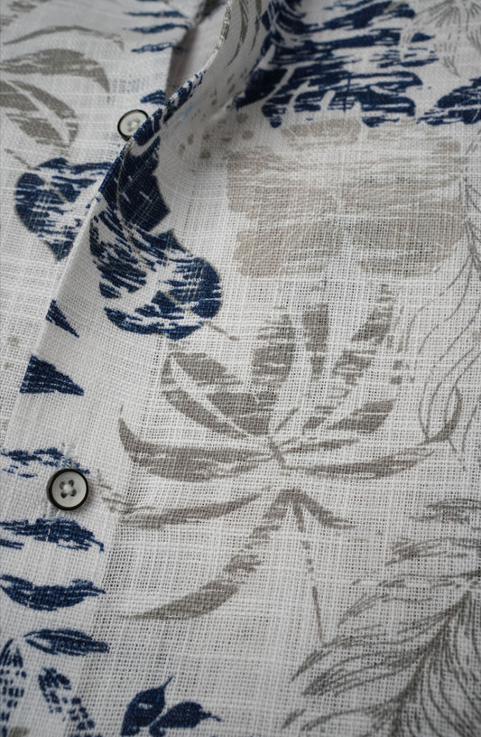 Floral Amber Petal Printed Linen Shirt