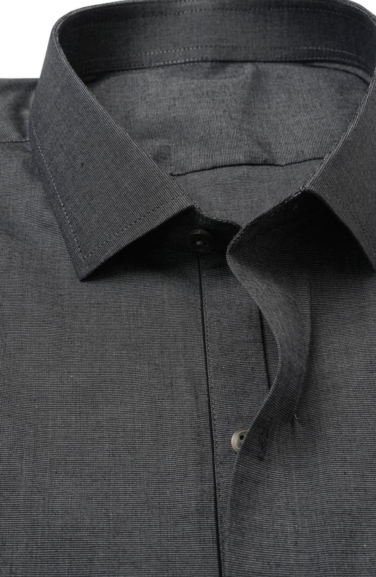 Charcoal Grey Self Textured Shirt