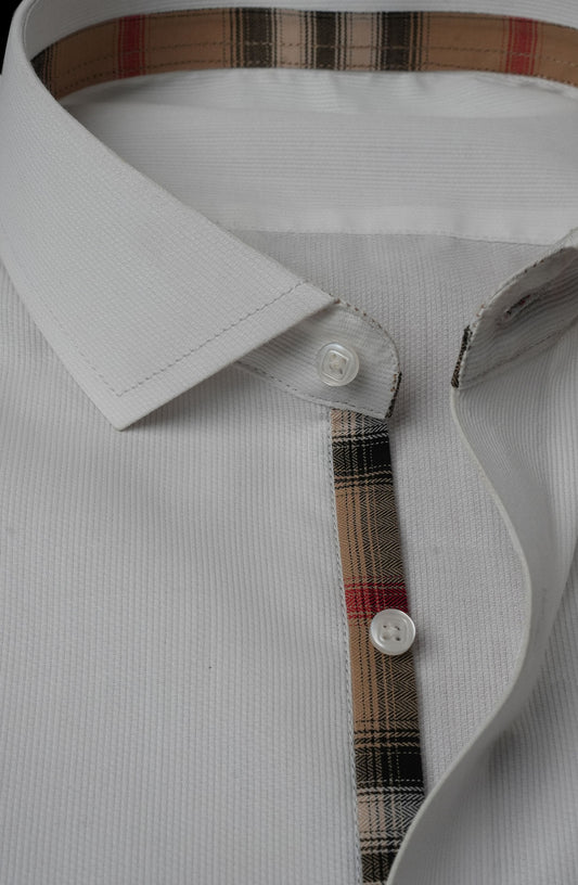 Ivory Refined Burberry Contrast Shirt
