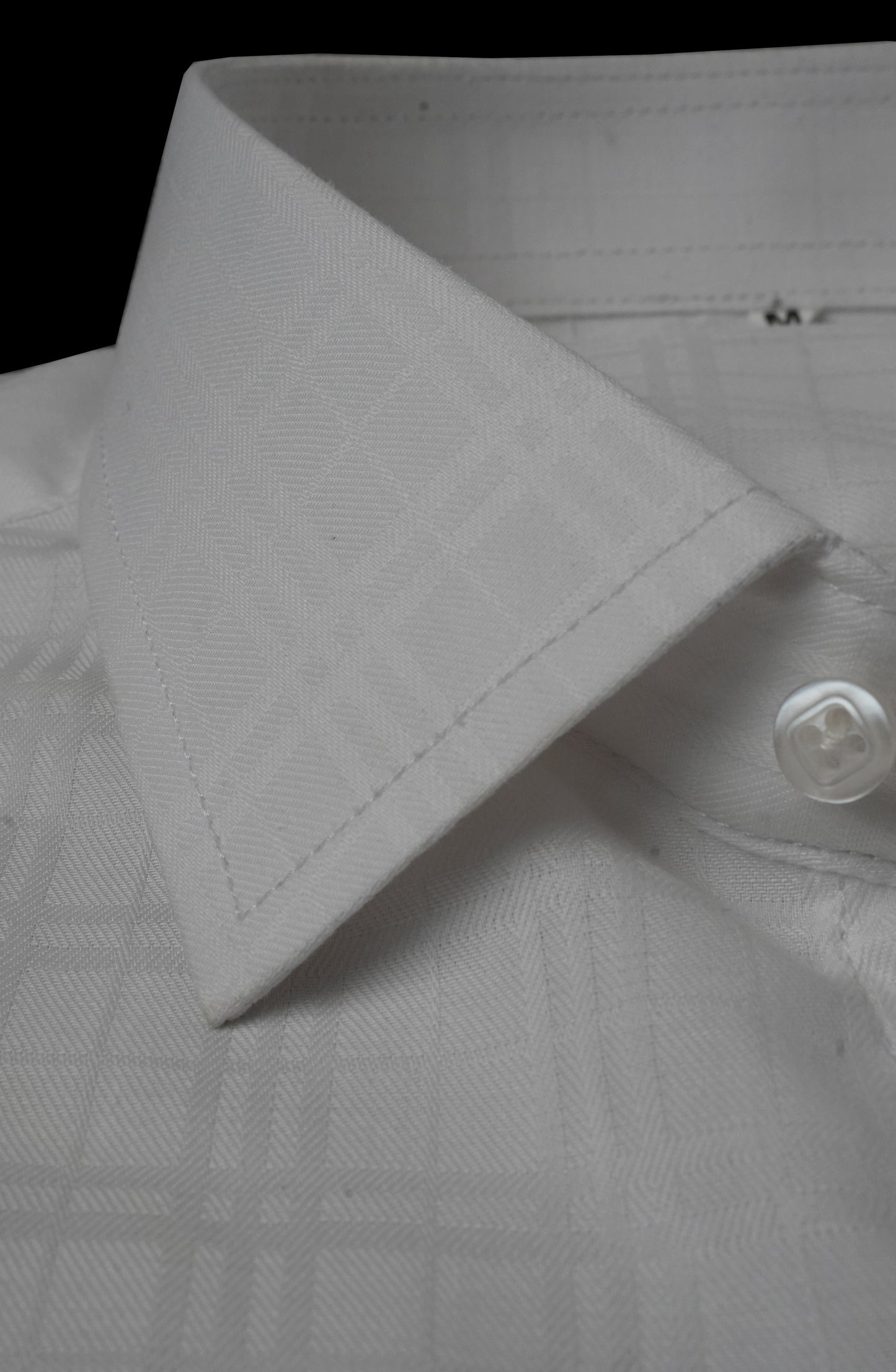 White Italian Self Textured Cotton Shirt