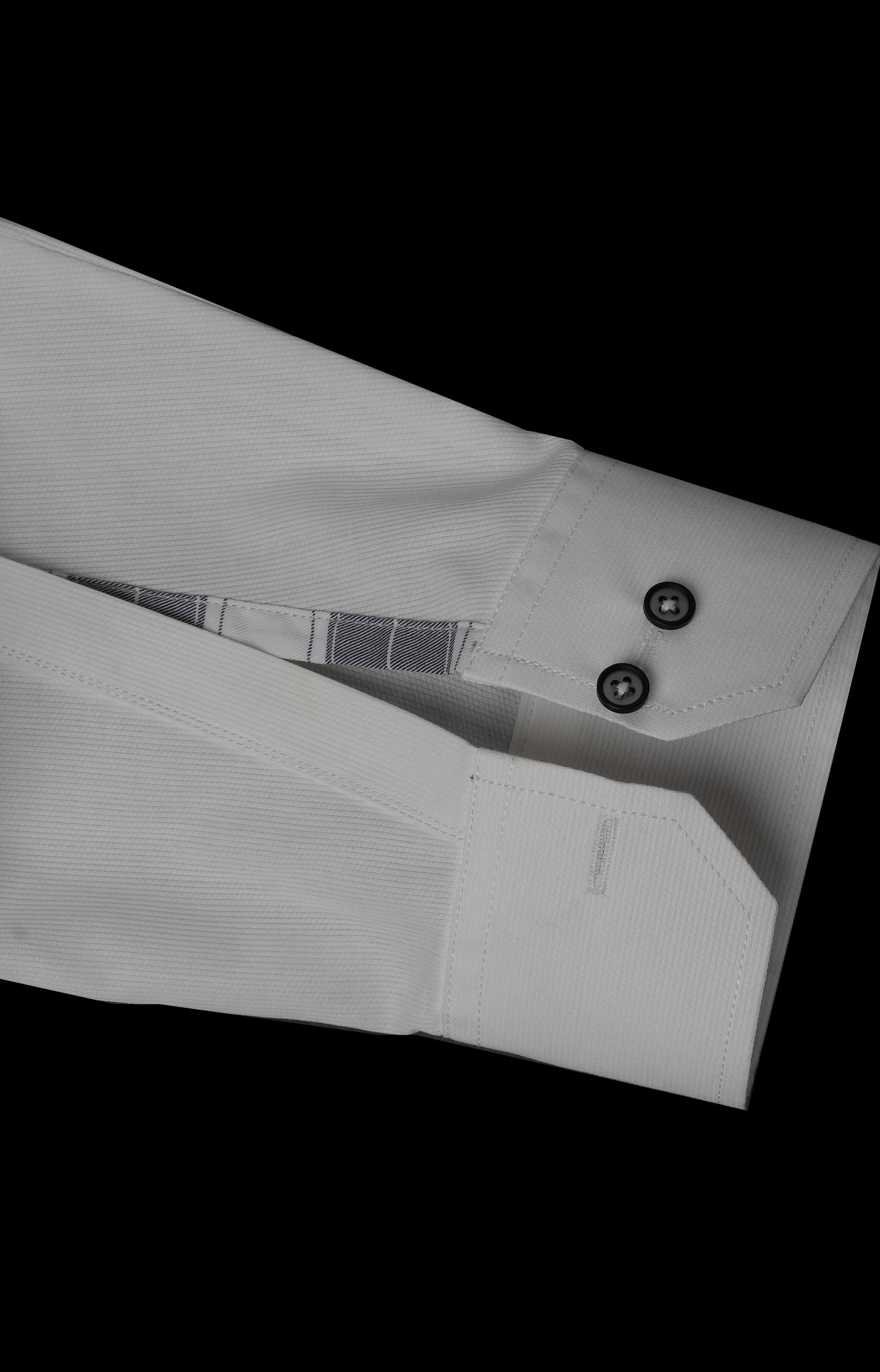 White Grey Windowpane Contrast Shirt