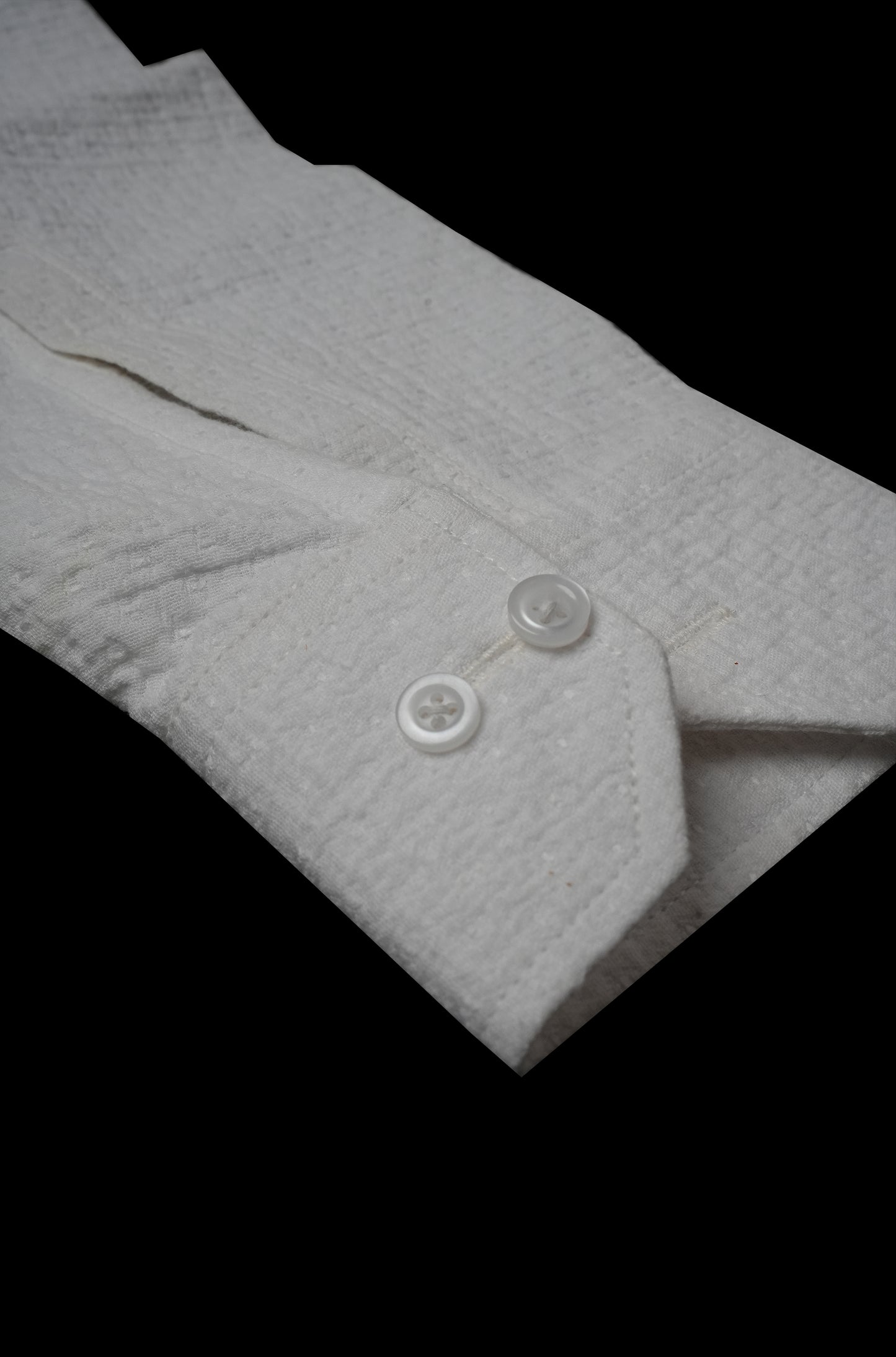 Pearl White Dobby Weave Old Money Full Sleeve Shirt