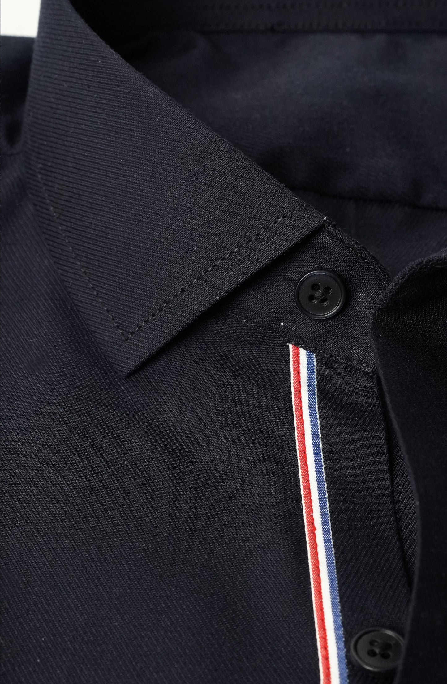 Navy Blue Ribbon Contrast Shirt