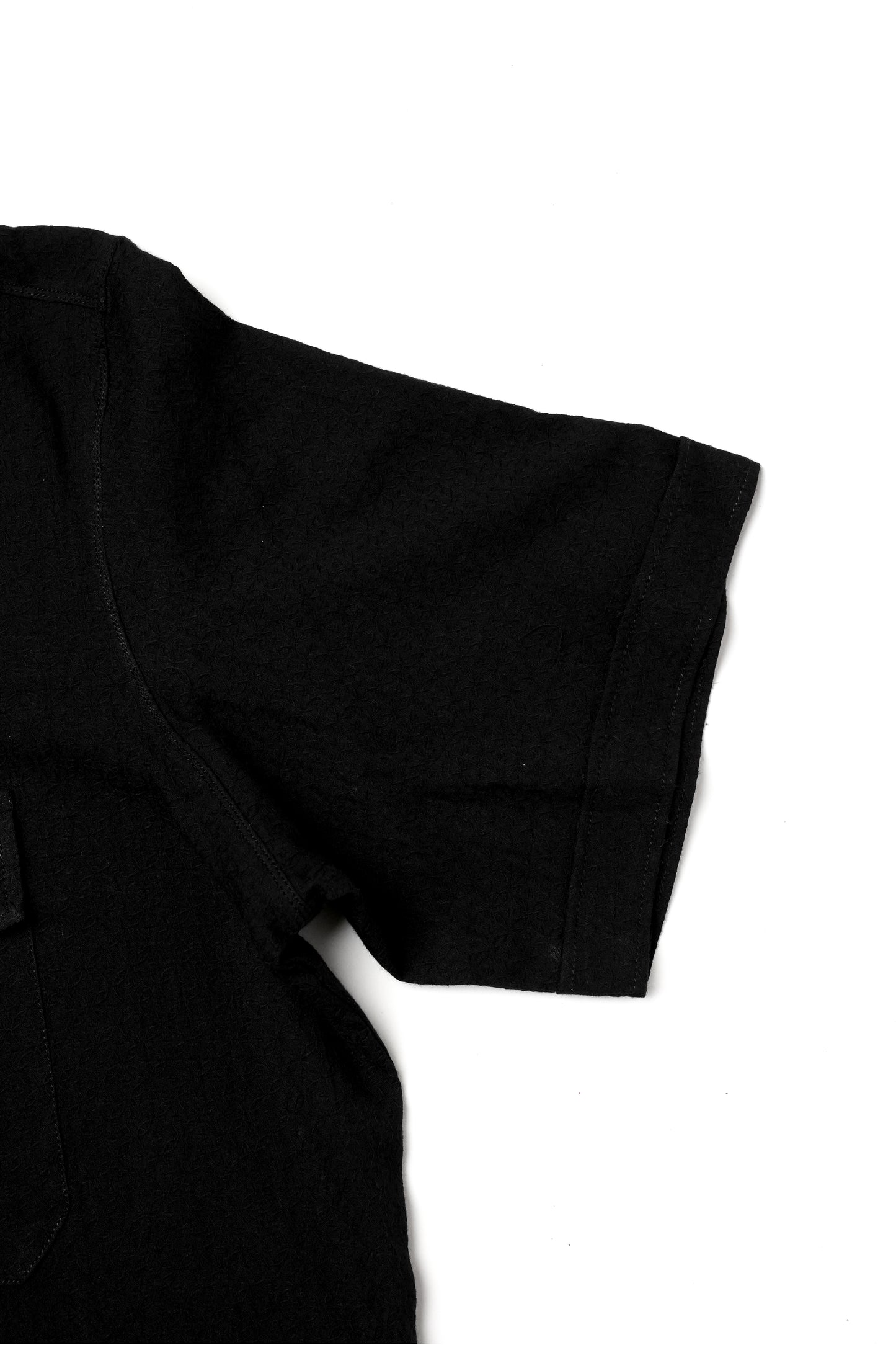 Black Leafy Old Money Half Sleeve Shirt