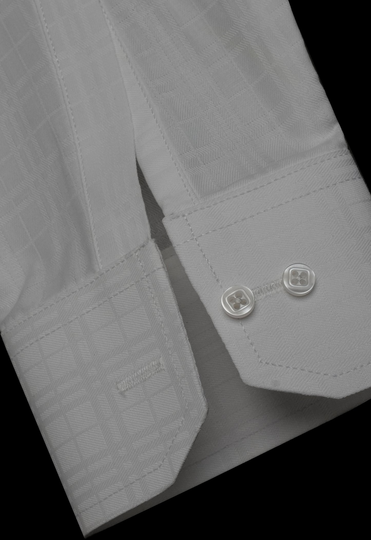 White Italian Self Textured Cotton Shirt
