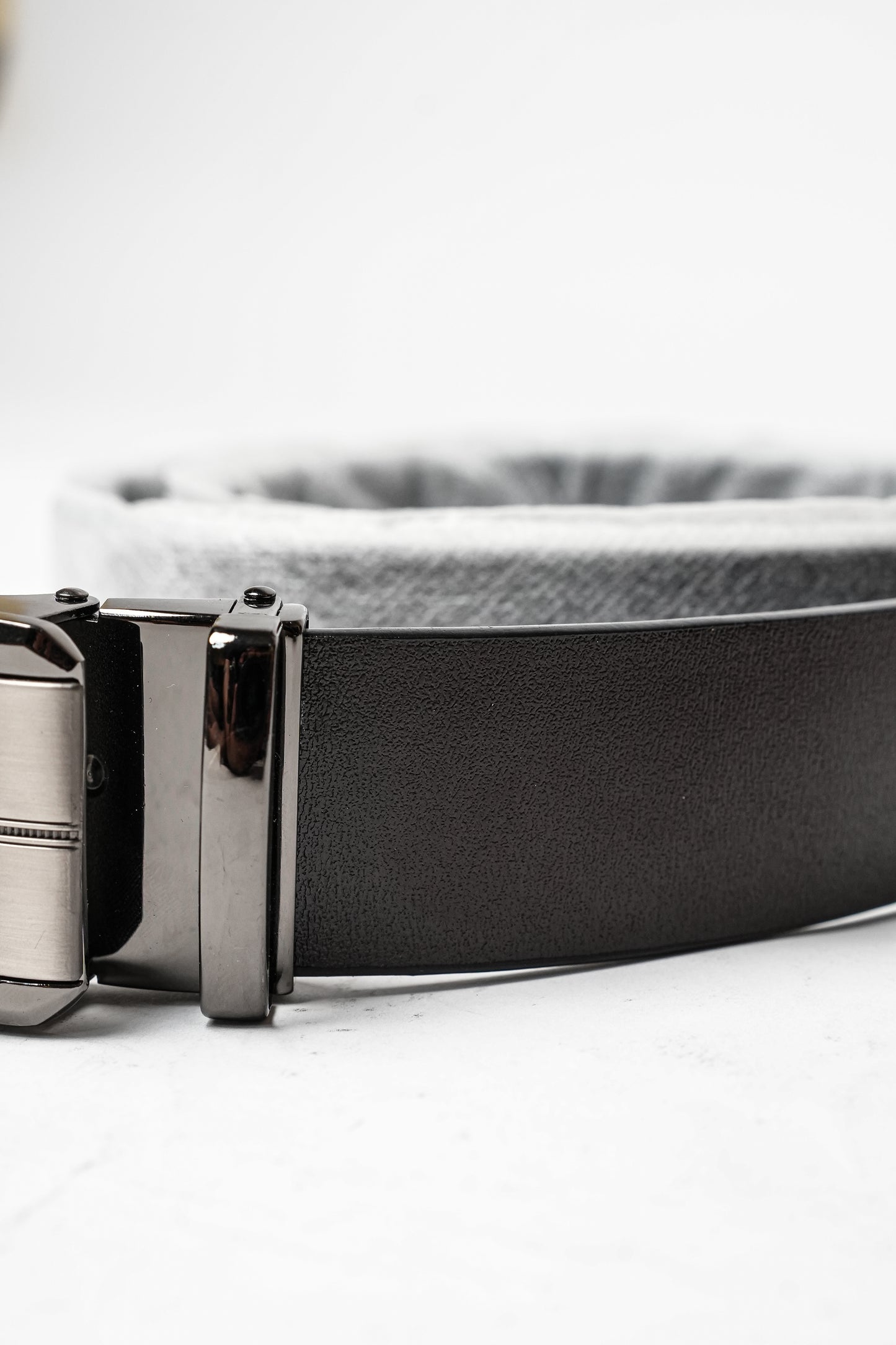 Black Leather Textured Belt