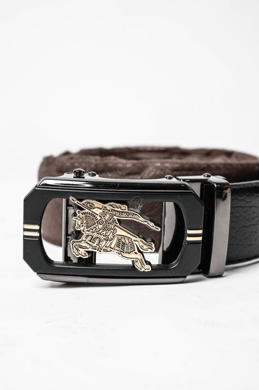Black Rexine Knight Buckle Belt