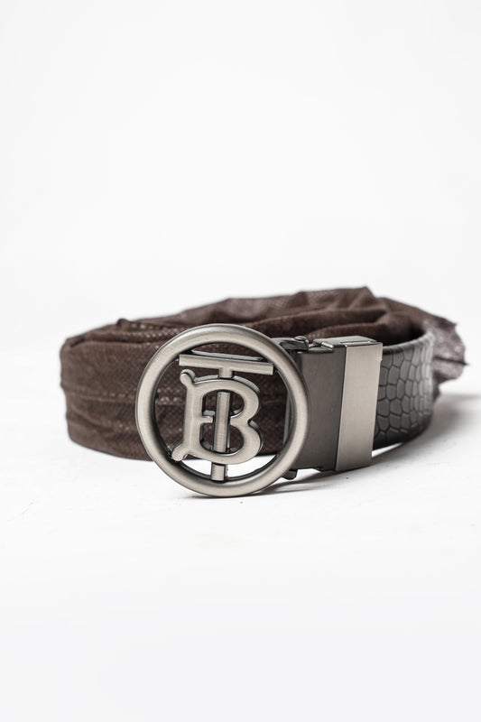 Men’s Black Textured Leather Belt