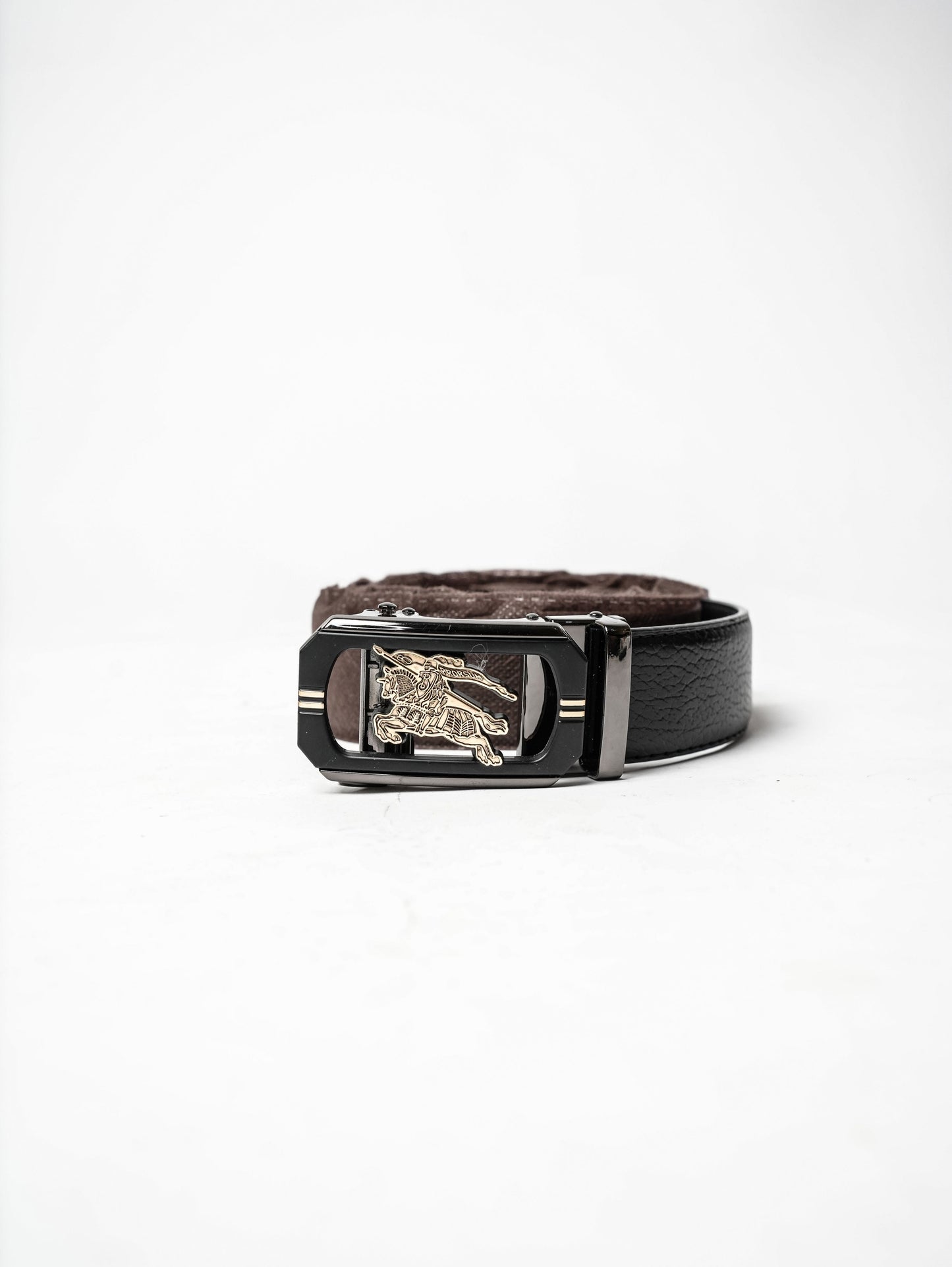 Black Rexine Knight Buckle Belt