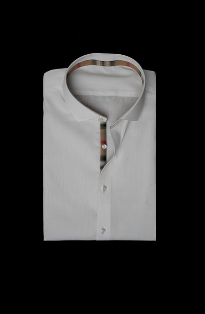 Ivory Refined Burberry Contrast Shirt