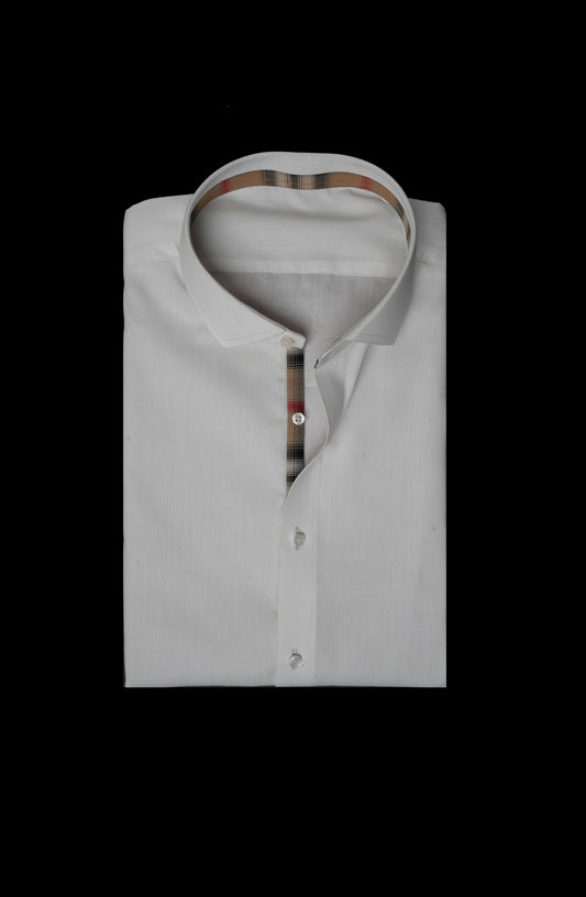 Ivory Refined Burberry Contrast Shirt