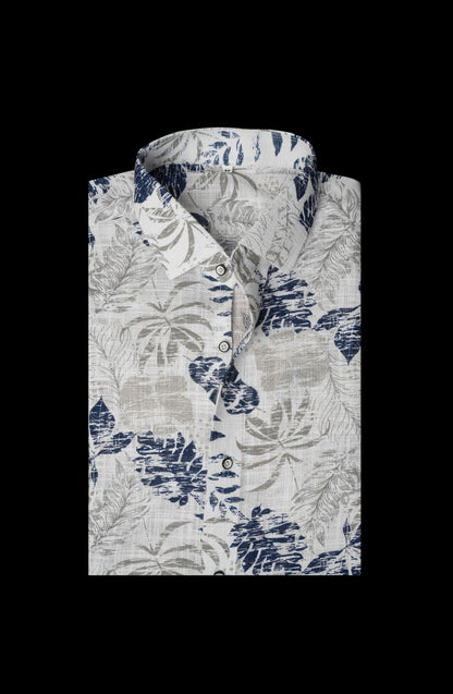 Floral Amber Petal Printed Linen Shirt