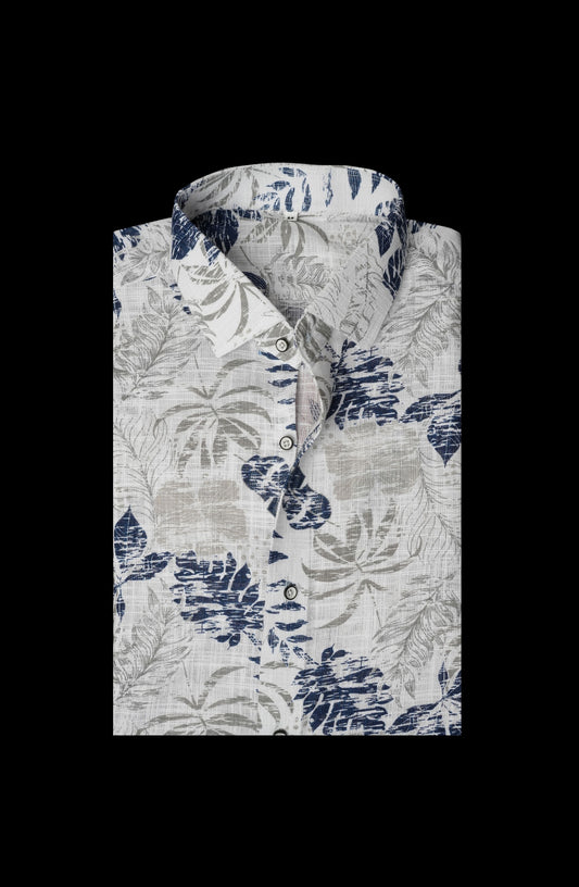 Floral Amber Petal Printed Linen Shirt