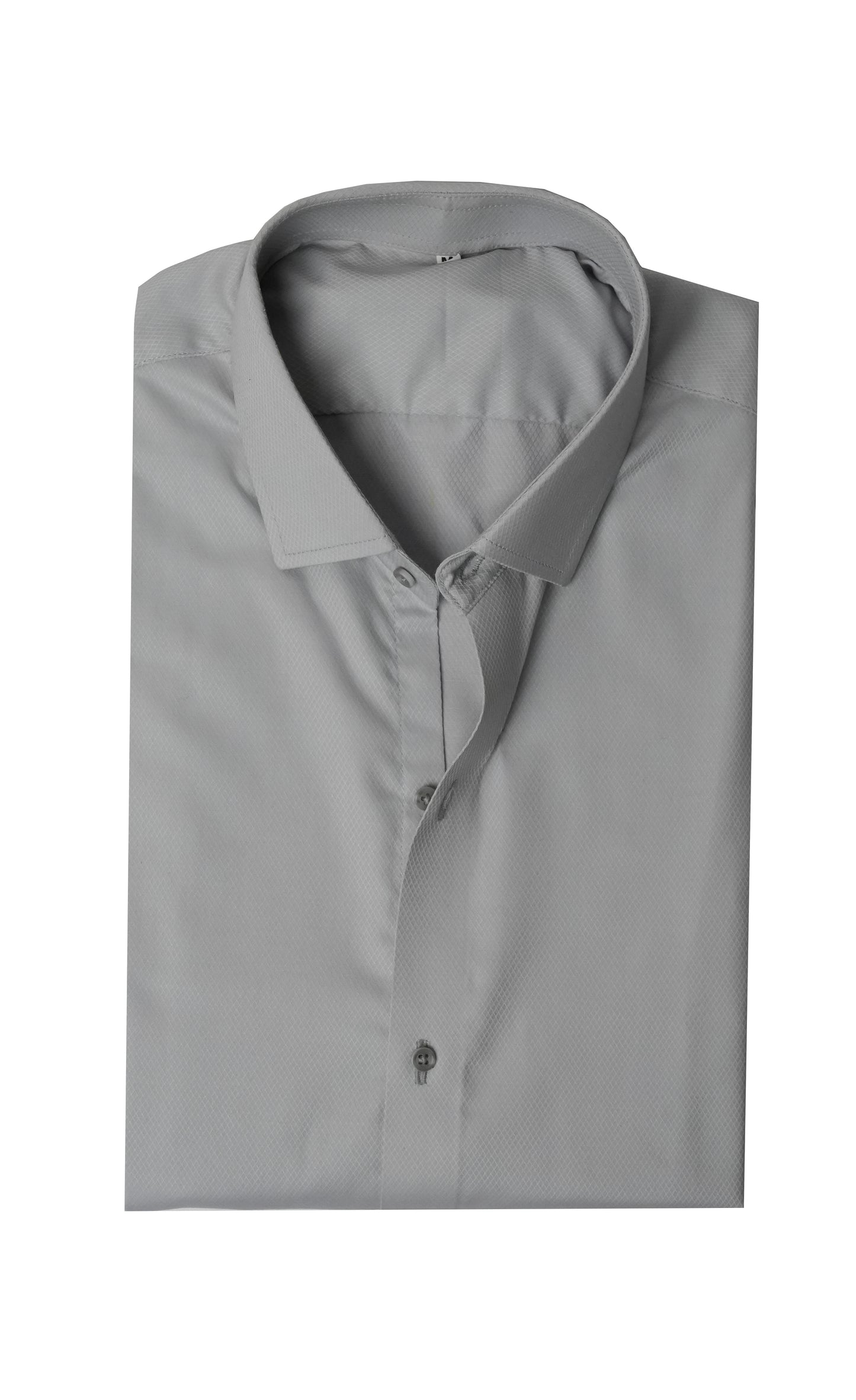 Silver Grey Self Diamond Textured Shirt