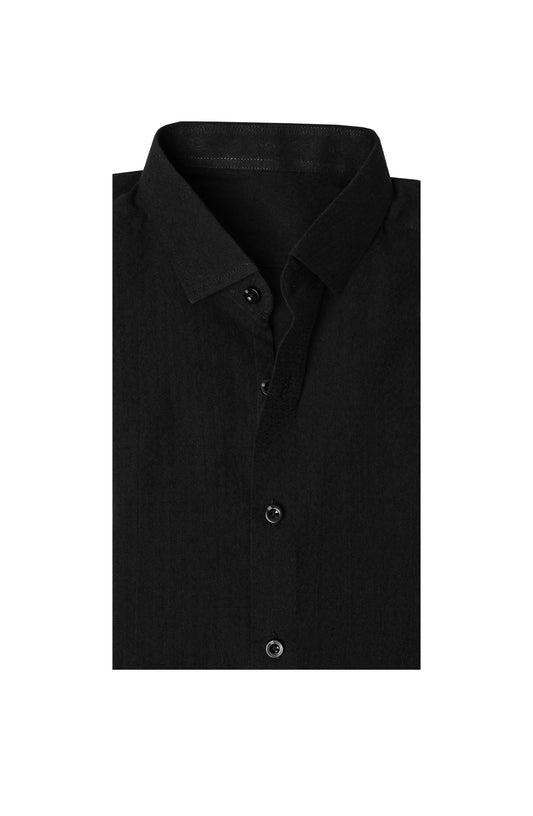 Black Leafy Textured Old Money Full Sleeve Casual Shirt
