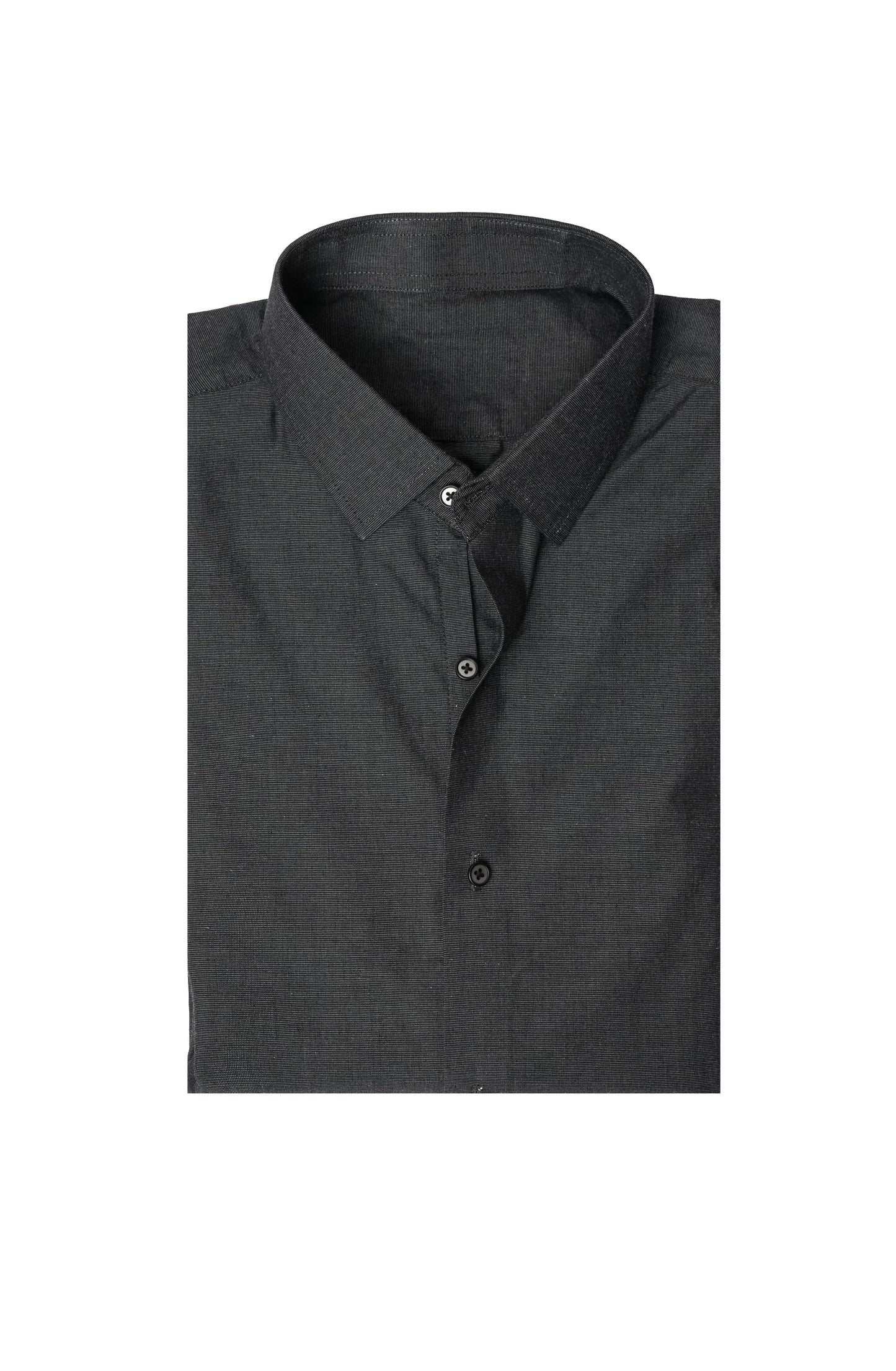 Dark Grey Self Textured Lining Shirt