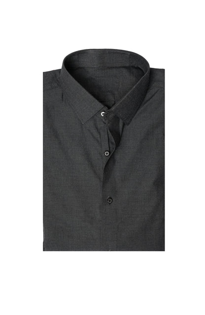Dark Grey Self Textured Lining Shirt