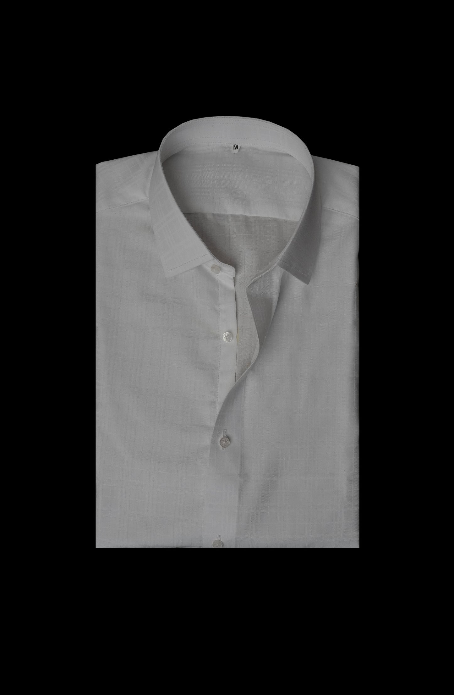 White Italian Self Textured Cotton Shirt
