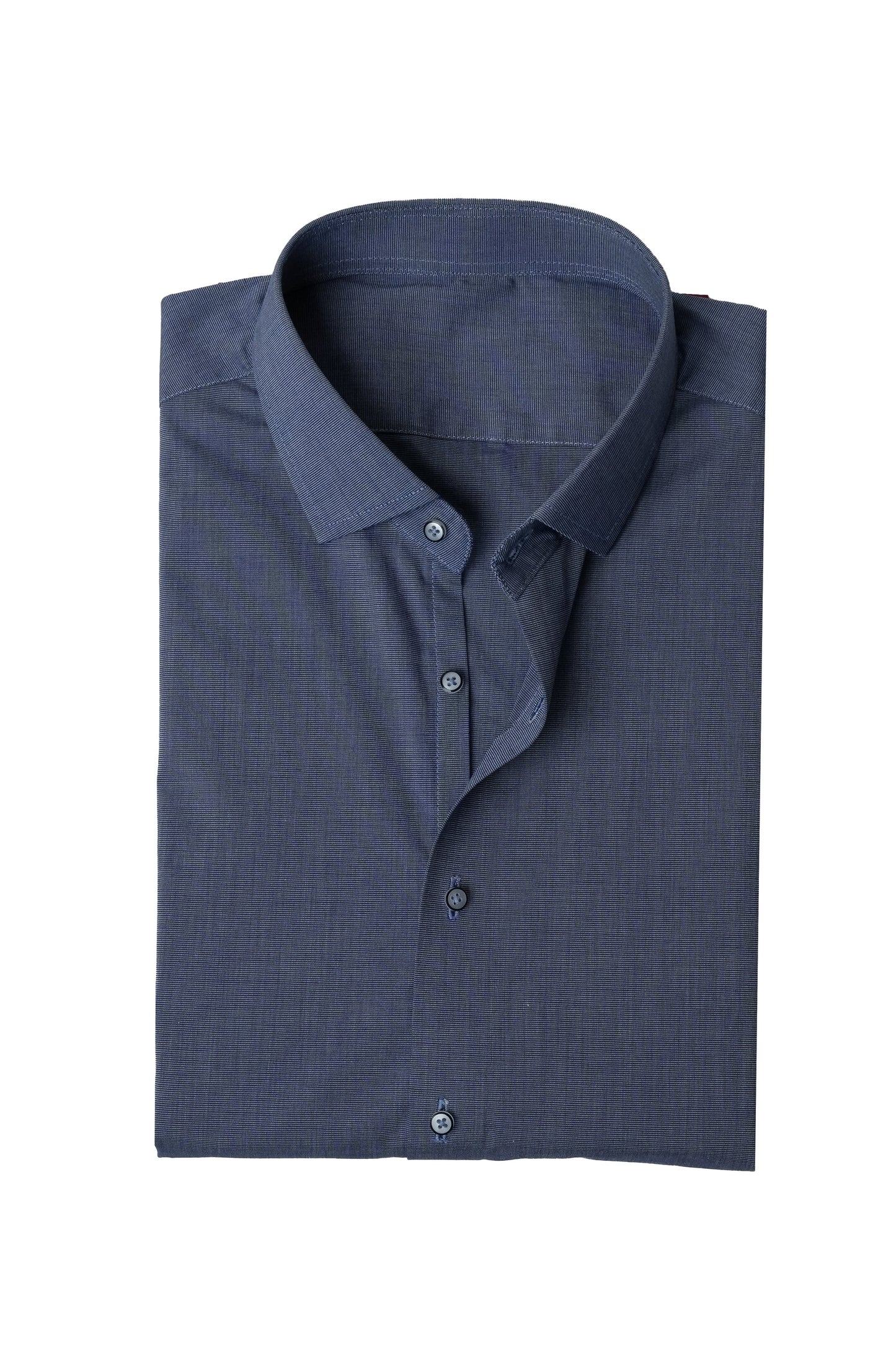 Blue Denim Self Textured Formal Shirt