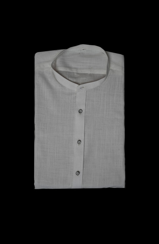 Off White Irish Grandad Linen Shirt