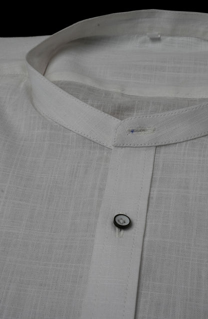 Off White Irish Grandad Linen Shirt