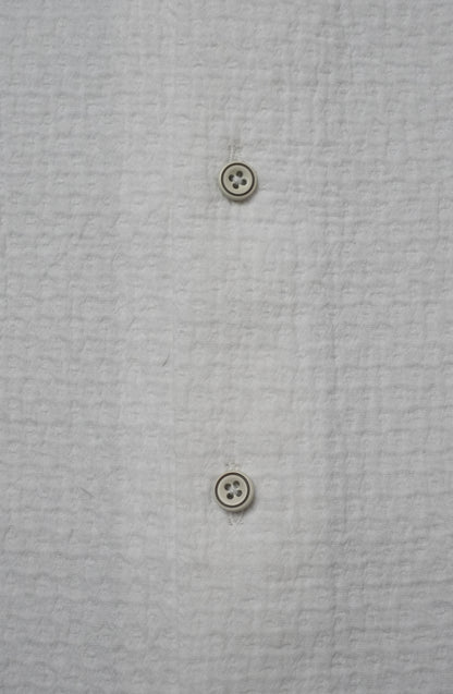 Pearl White Dobby Weave Half Sleeve Old Money Shirt
