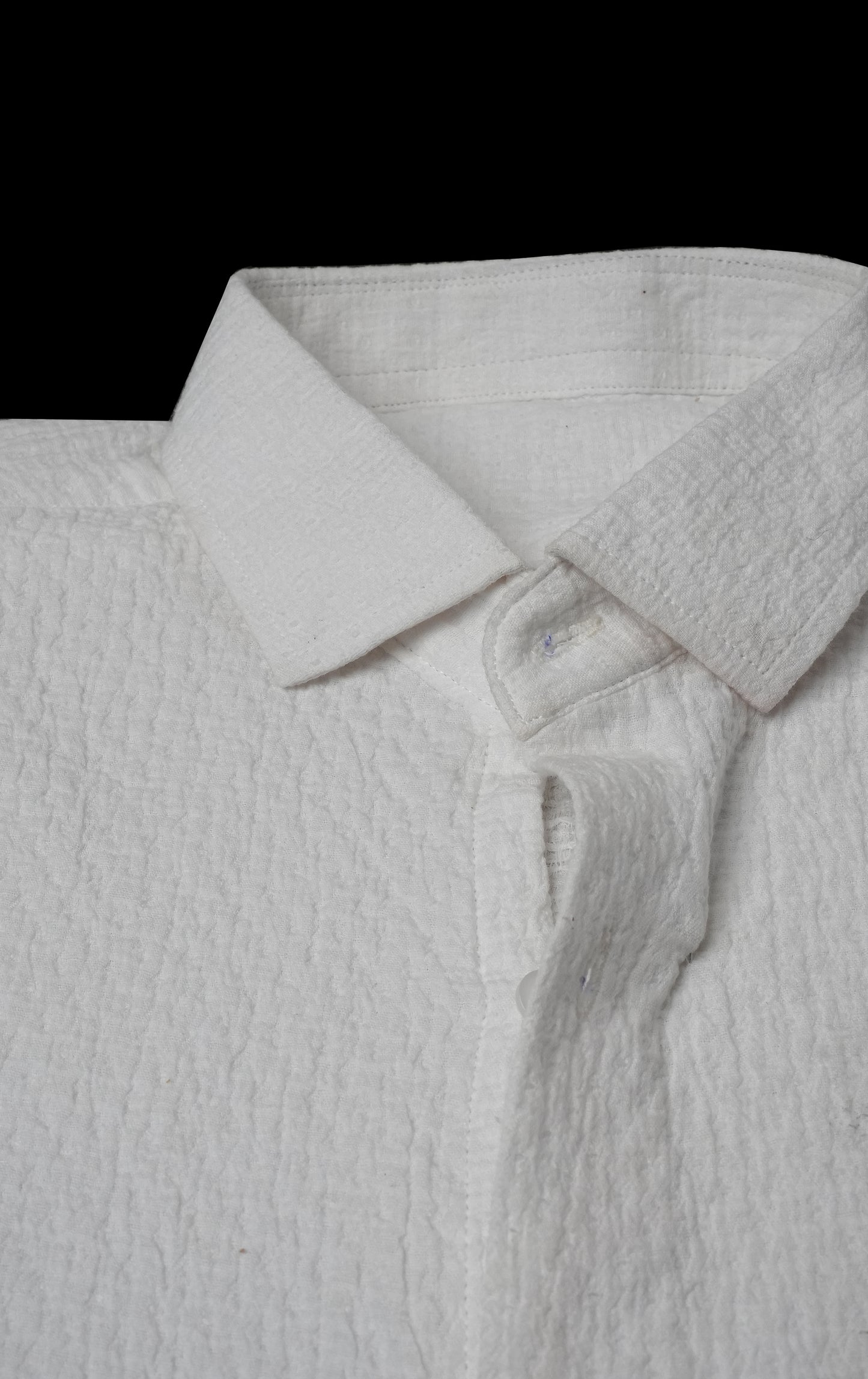Pearl White Dobby Weave Old Money Full Sleeve Shirt