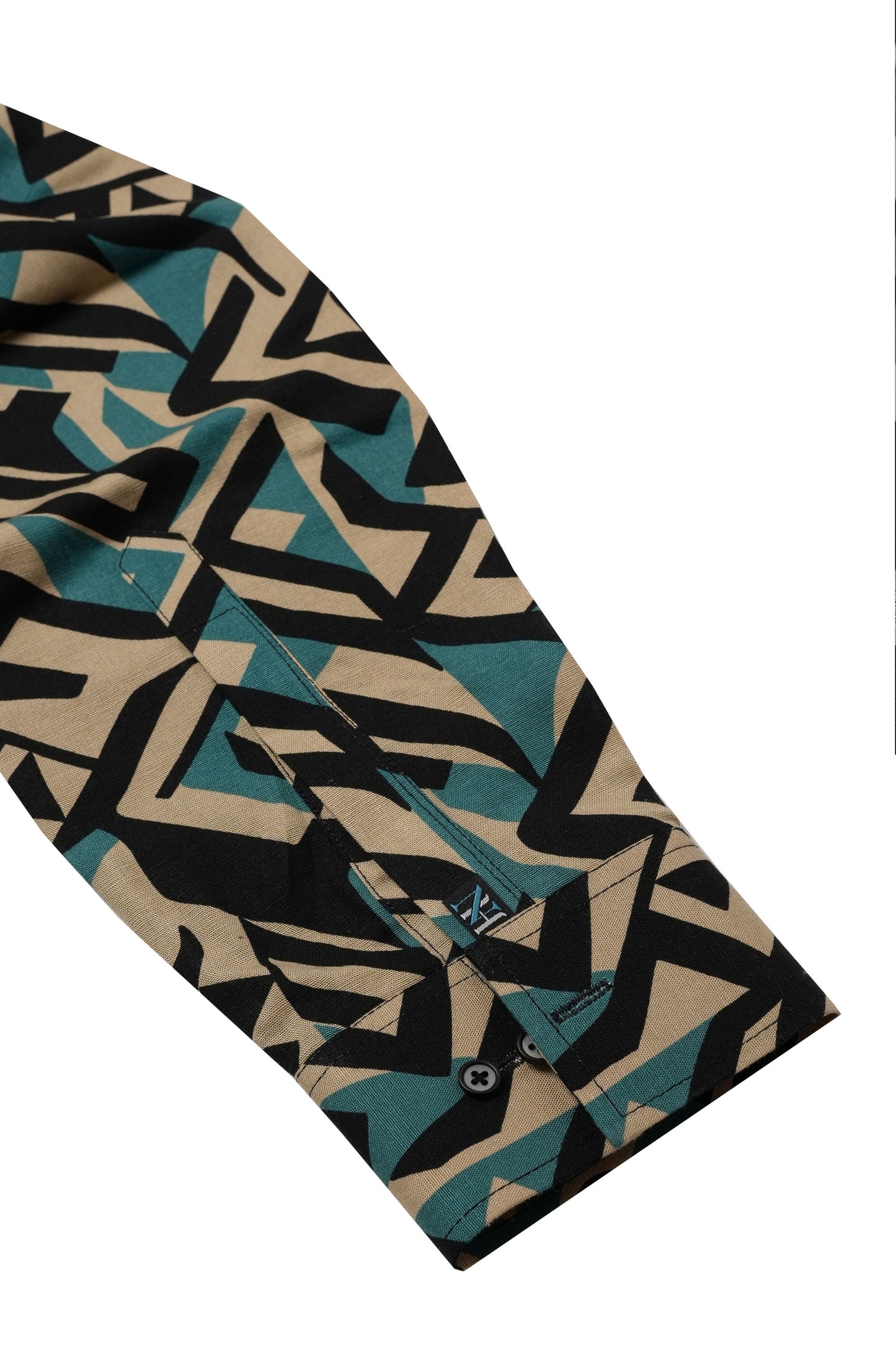 Geometric Pattern Printed Linen Shirt