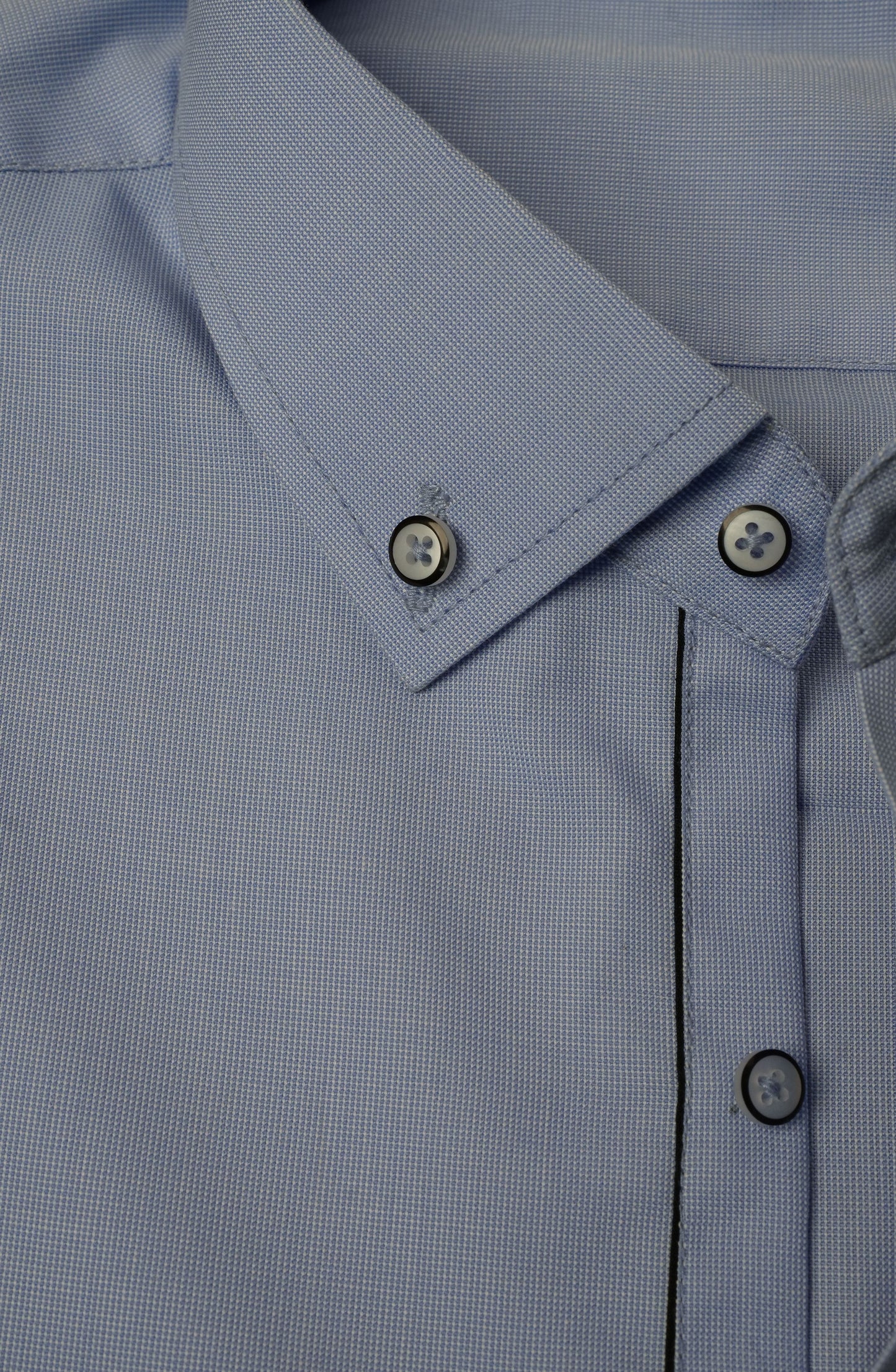 Sky Blue Self Textured Cotton Shirt