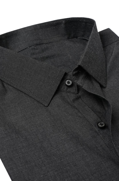 Dark Grey Self Textured Lining Shirt