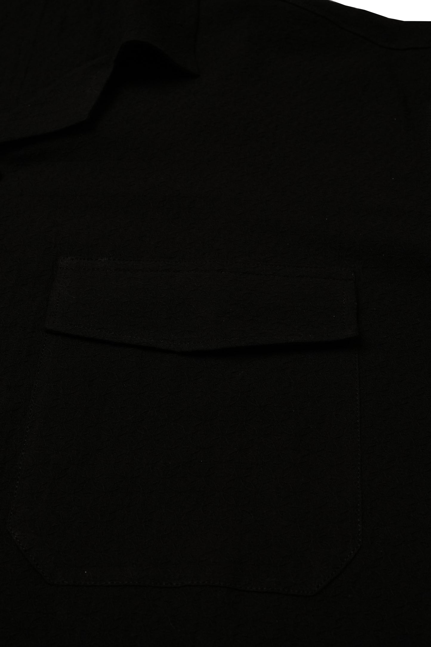 Black Leafy Old Money Half Sleeve Shirt