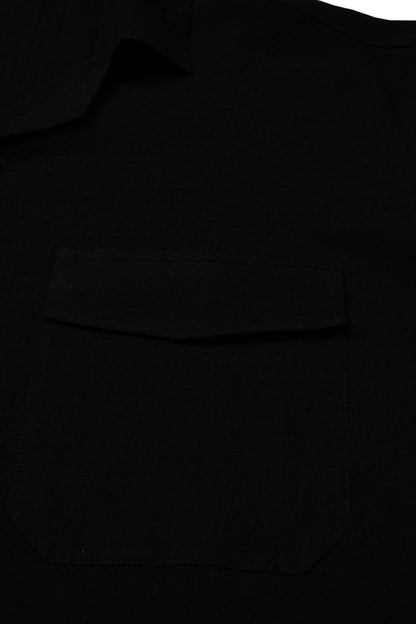 Black Leafy Old Money Half Sleeve Shirt