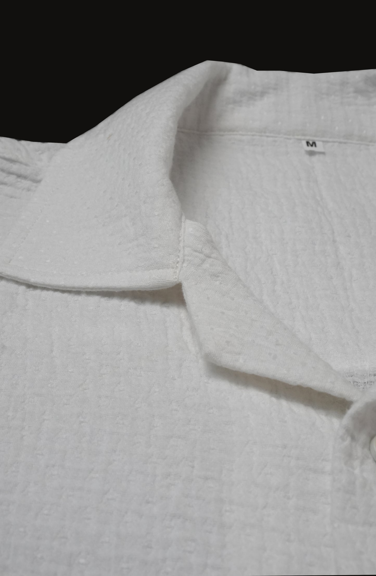 Pearl White Dobby Weave Half Sleeve Old Money Shirt