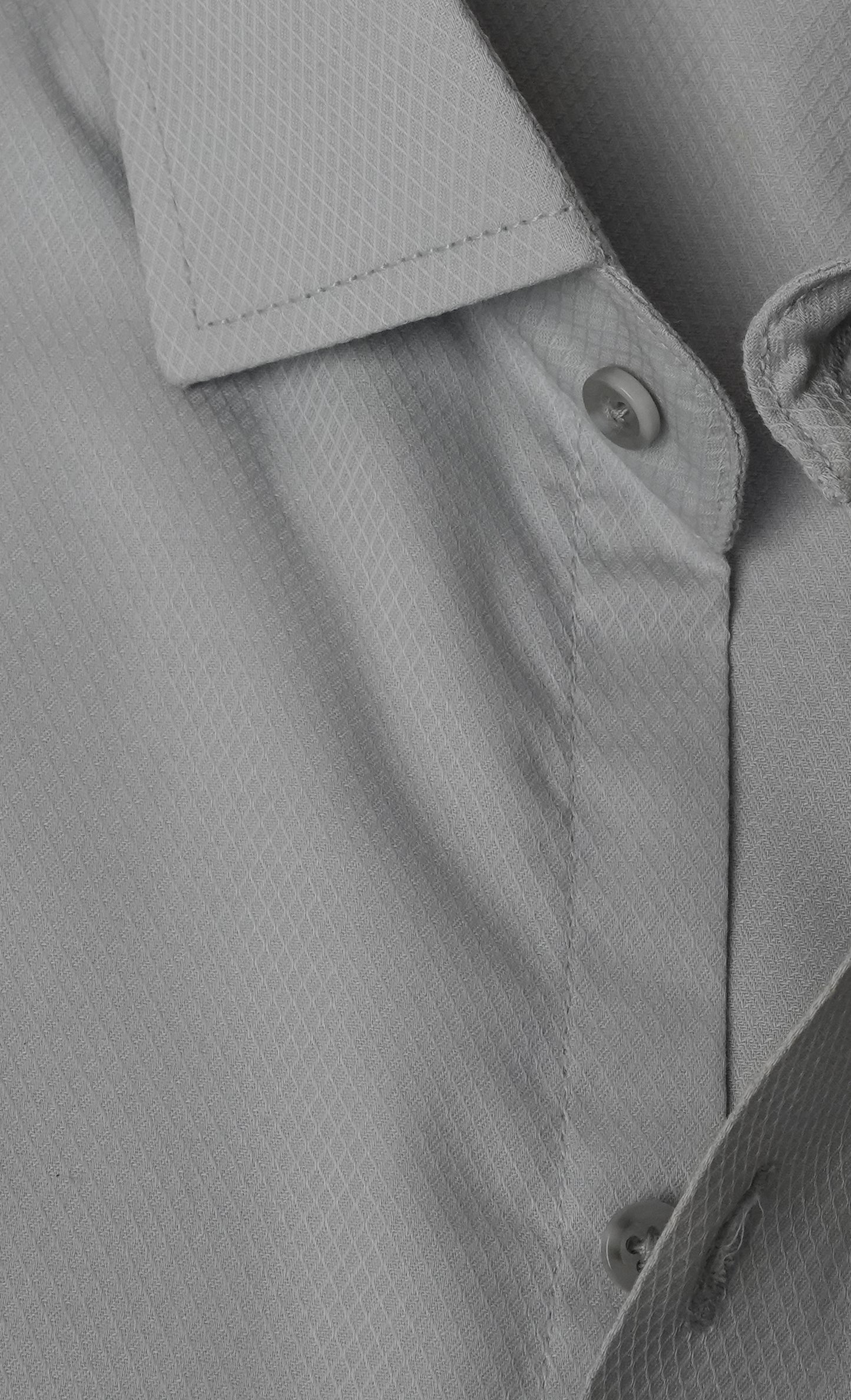 Silver Grey Self Diamond Textured Shirt