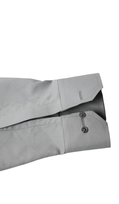 Silver Grey Self Diamond Textured Shirt