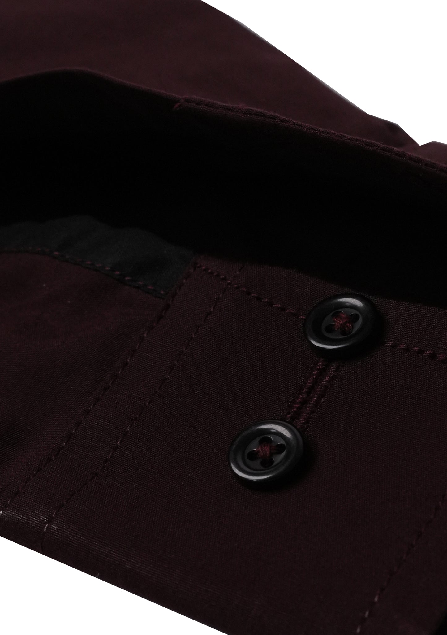 Maroon Plain Black Formal Contrast Shirt
