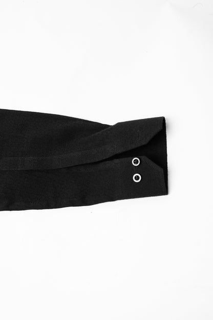 Black Leafy Textured Old Money Full Sleeve Casual Shirt