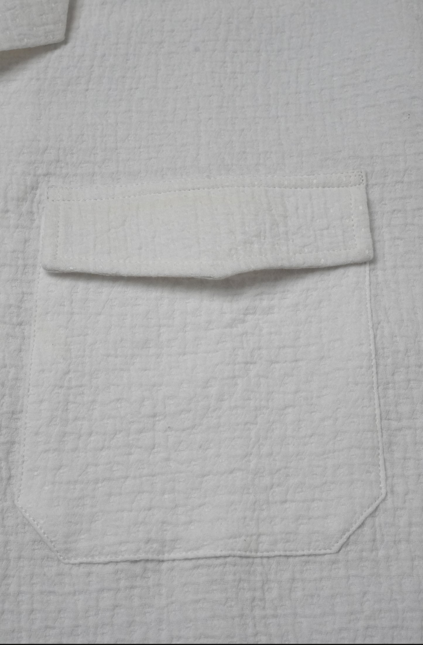 Pearl White Dobby Weave Half Sleeve Old Money Shirt