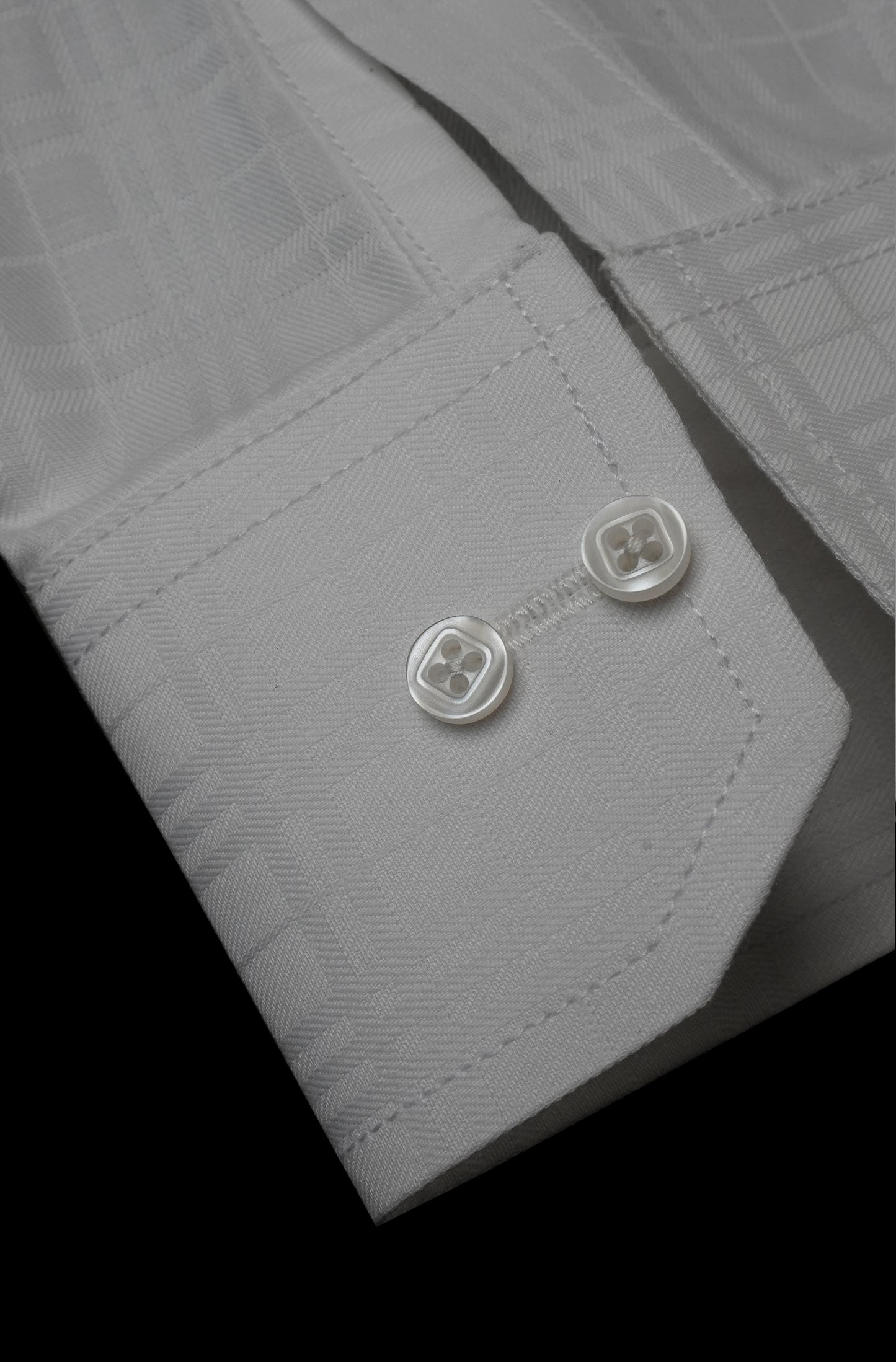 White Italian Self Textured Cotton Shirt