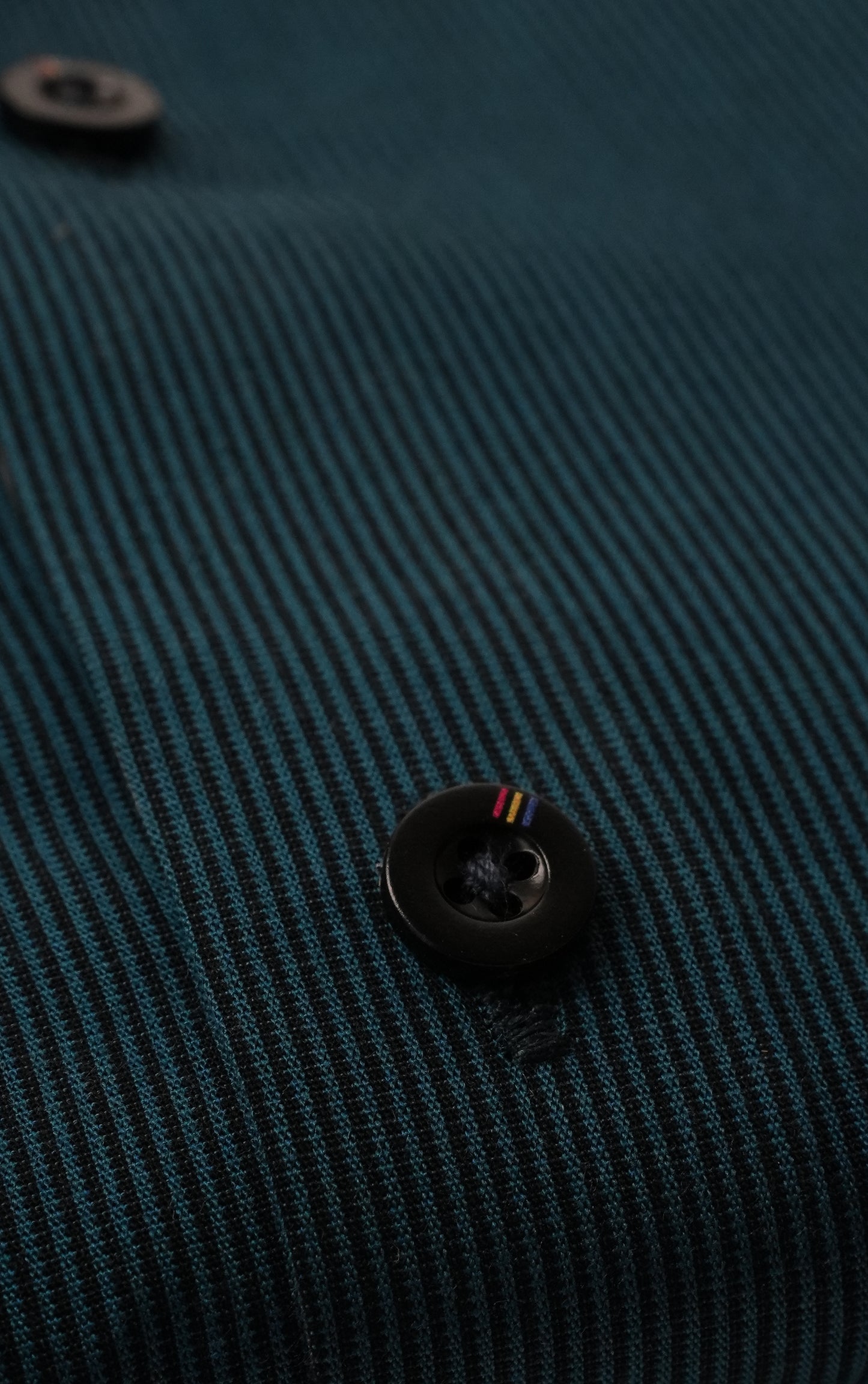 Zinc Black Pinstripe Ribbon Contrast Cotton Shirt