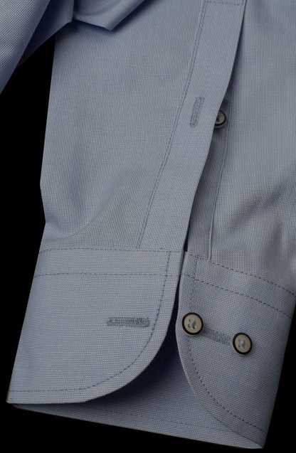 Sky Blue Self Textured Cotton Shirt
