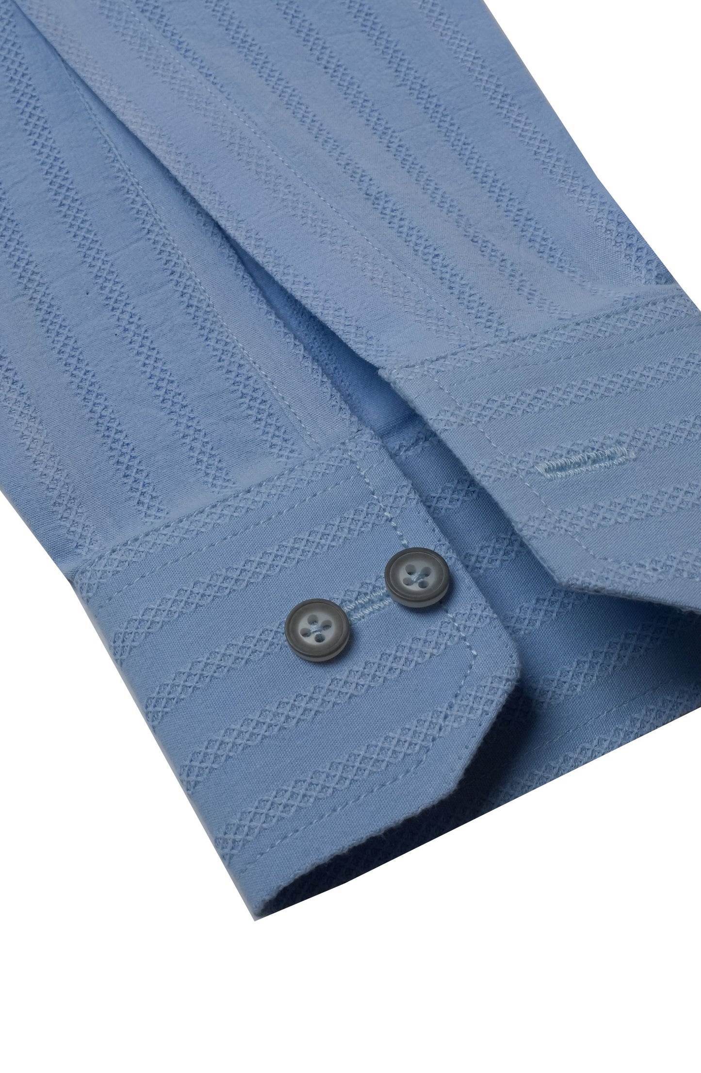 Sky Blue Dobby Micro Diamond Textured Cotton Shirt