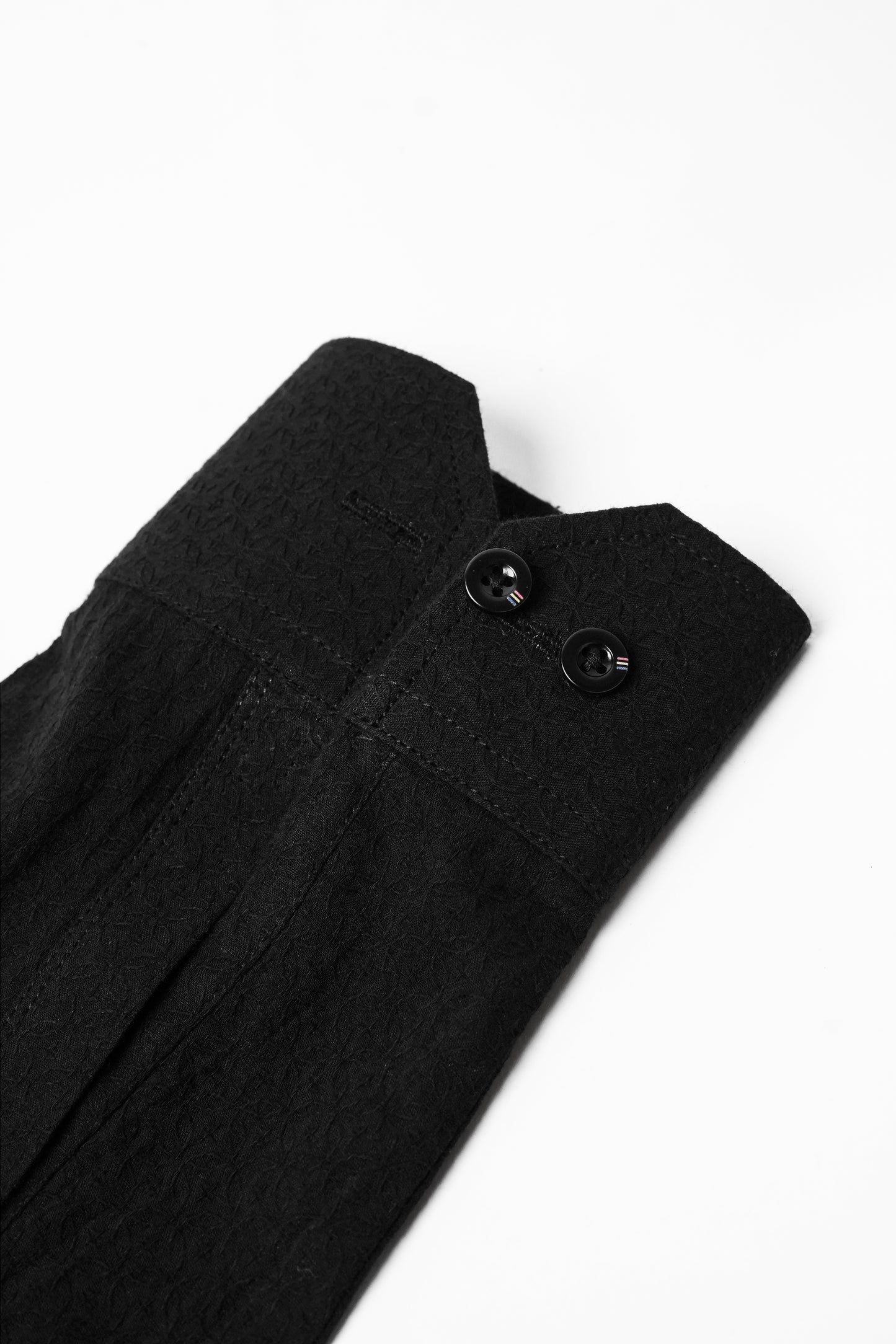 Black Leafy Textured Old Money Full Sleeve Casual Shirt