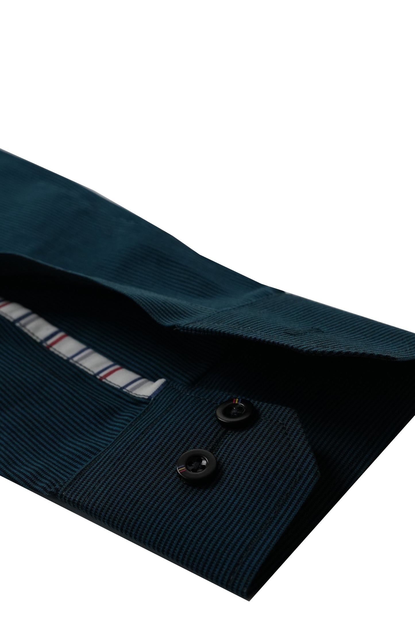 Zinc Black Pinstripe Ribbon Contrast Cotton Shirt