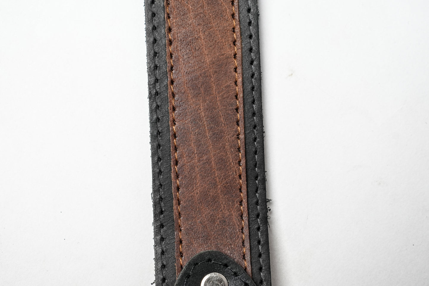 Dual Tone Leather Brass Belt
