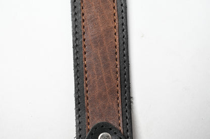 Dual Tone Leather Brass Belt