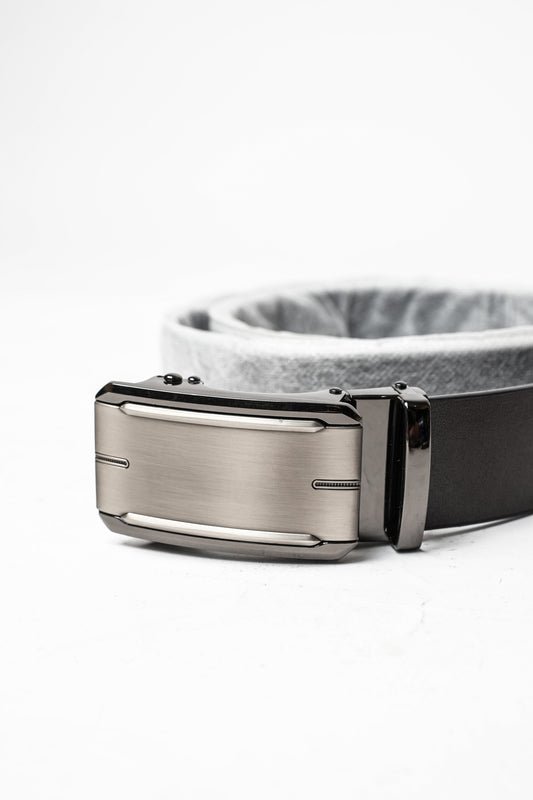 Black Leather Textured Belt
