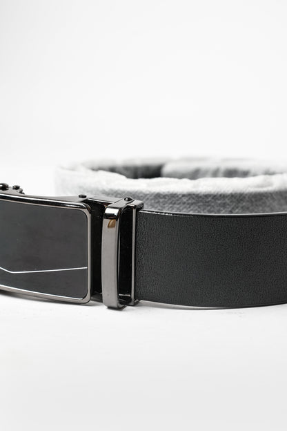 Black Leather Glossy Auto Belt